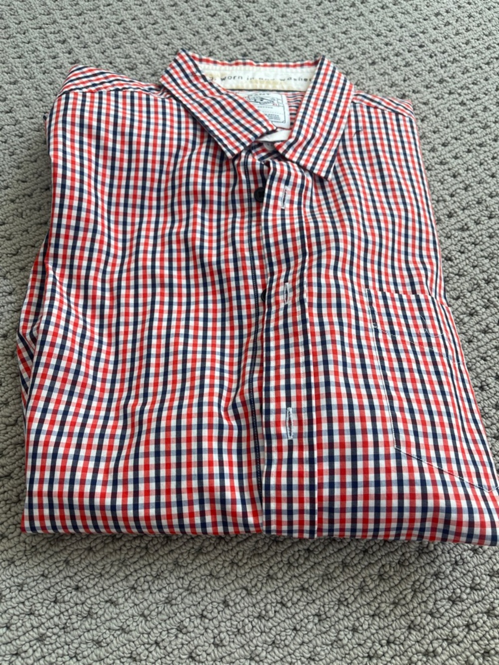 Gant Red and Navy Check Cotton Button-Down Shirt